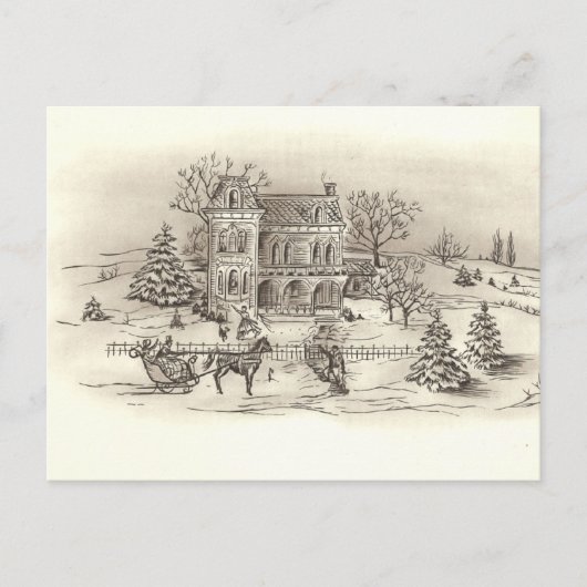 Vintage Landschaft Postkarte (Vorderseite)