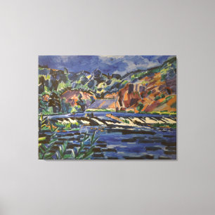 Vintage Landschaft Sazava Leinwanddruck