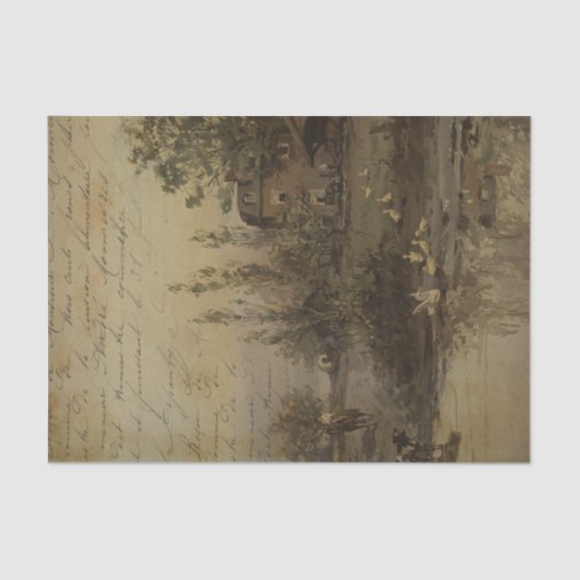 Vintage Landschaft Seidenpapier (Vorderseite)