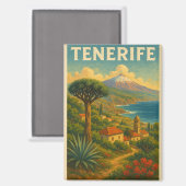 Vintage Landschaft Teneriffas Kanarische Inseln Magnet (Vorderseite/Rückseite)