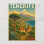 Vintage Landschaft Teneriffas Kanarische Inseln Postkarte (Vorderseite)
