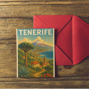Vintage Landschaft Teneriffas Kanarische Inseln Postkarte