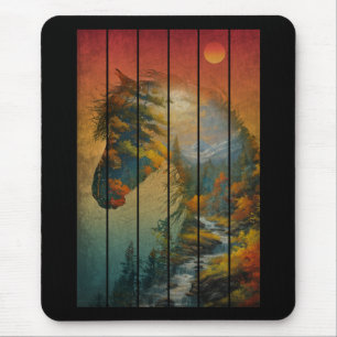 Vintage Landschaft von Pferden Landschaft Mousepad