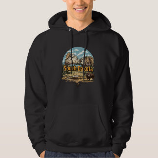 Vintage-Landschaft von South Dakota Mount Rushmore Hoodie