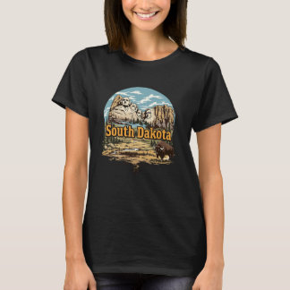 Vintage-Landschaft von South Dakota Mount Rushmore T-Shirt