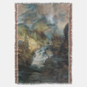 Vintage Landschaft Wasserfall im Val Piora Decke (Vorderseite Vertikal)