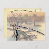 Vintage Landschaft Weihnachten Postkarte (Vorne/Hinten)