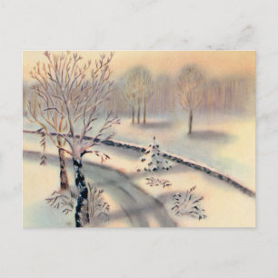 Vintage Landschaft Weihnachten Postkarte