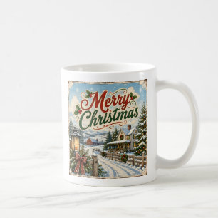 vintage Landschaft Weihnachtstasse Kaffeetasse