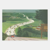 Vintage Landschaftliche amerikanische Autobahnen,  Geschenkpapier Set (Vorderseite 2)