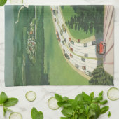 Vintage Landschaftliche amerikanische Autobahnen, Geschirrtuch (Gefaltet)