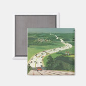 Vintage Landschaftliche amerikanische Autobahnen,  Magnet (Vorderseite/Rückseite)
