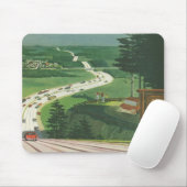 Vintage Landschaftliche amerikanische Autobahnen, Mousepad (Mit Mouse)