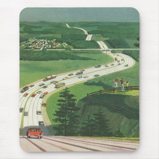 Vintage Landschaftliche amerikanische Autobahnen, Mousepad (Vorne)