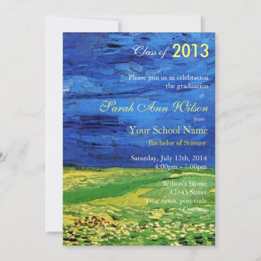 Vintage Landschaftskunstgraduiertenparty Einladung (Vorderseite)