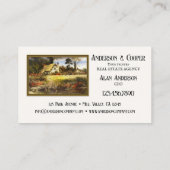 Vintage Landschaftsmalerei - echte Anwesen-Visiten Visitenkarte (Rückseite)