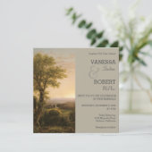 Vintage Landschaftsmalerei Einladung (Stehend Vorderseite)