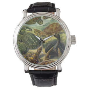 Vintage-Landschildkröten und Meeresschildkröten vo Armbanduhr