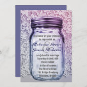 Vintage Landspitze lila Maurerkirsche Hochzeit Einladung (Vorne/Hinten)
