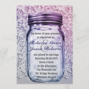 Vintage Landspitze lila Maurerkirsche Hochzeit Einladung