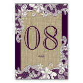 Vintage Landspitze Lila Tischnummer (Rückseite)