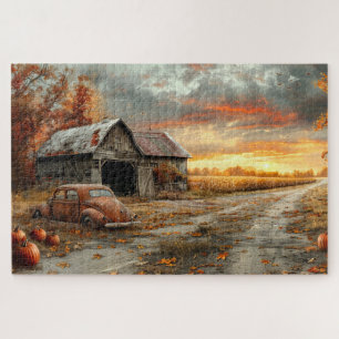 Vintage Landstraße und Stall 20x30 Puzzle
