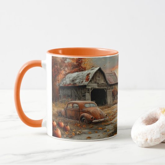 Vintage Landstraße und Stall Tasse (Mit Donut)