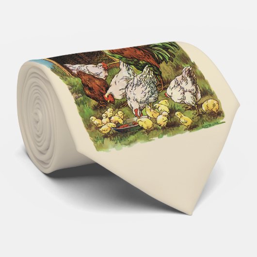 Vintage Landtiere, Hennen, Hühner Krawatte (Gerollt)
