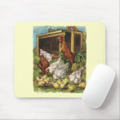 Vintage Landtiere, Hennen, Hühner Mousepad (Mit Mouse)