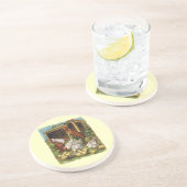 Vintage Landtiere, Hennen, Hühner Untersetzer (Seite)