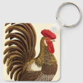 Vintage Landtiere Hühner, Stolz Schlüsselanhänger (Rückseite)