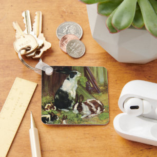 Vintage Landtiere, Hundehasen, die von Hutch spiel Schlüsselanhänger