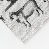 Vintage Landtiere Rustikale Collage Fleecedecke (Ecke)