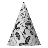 Vintage Landtiere Rustikale Collage Partyhütchen (Rückseite)