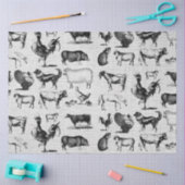 Vintage Landtiere Rustikale Collage Seidenpapier (Basteln)