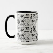 Vintage Landtiere Rustikale Collage Tasse (Links)