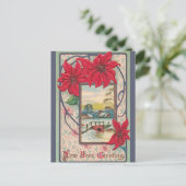 Vintage Landwinterbrücke - Neues Jahr Postkarte (Stehend Vorderseite)
