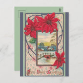 Vintage Landwinterbrücke - Neues Jahr Postkarte (Vorne/Hinten)