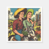 Vintage landwirtschaftliche Liebe Paar Comicen