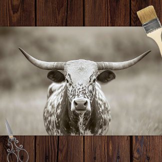 Vintage Langeweide Steer Cattle Decoupage Seidenpapier