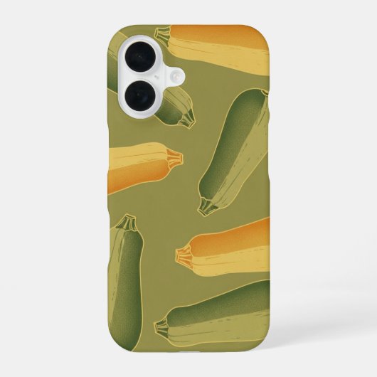Vintage langgestrecktes Zucchinimuster iPhone 16 Hülle (Rückseite)