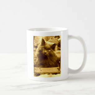 Vintage Langhaarige Russische Blaue Katze Kaffeetasse