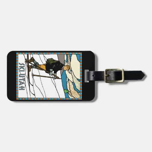 Vintage Langlaufloipe Utah Gepäckanhänger (Vorderseite horizontal)