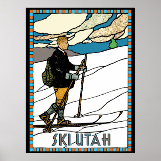 Vintage Langlaufloipe Utah Poster