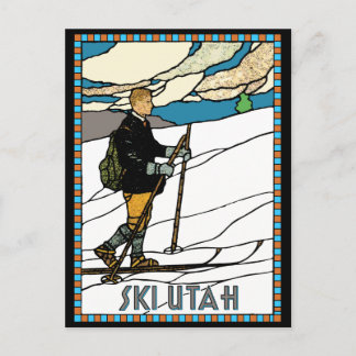 Vintage Langlaufloipe Utah Postkarte