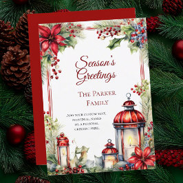 Vintage Lantern Weihnachtskarte Feiertagskarte