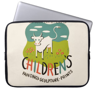 Vintage-Laptop-Hülle mit Kinderkunst Laptopschutzhülle