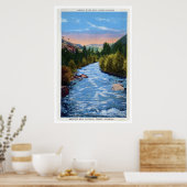 Vintage Laramie River Woods Landing WY Poster (Küche)