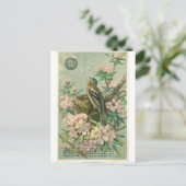 Vintage Lark Bird Postkarte (Stehend Vorderseite)