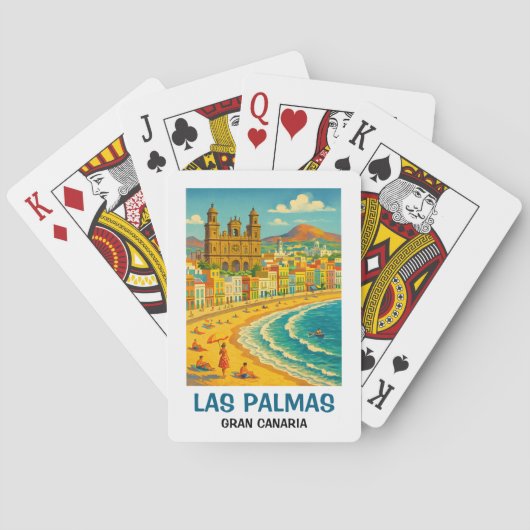 Vintage Las Palmas Gran Canaria Canteras Beach Spielkarten (Rückseite)
